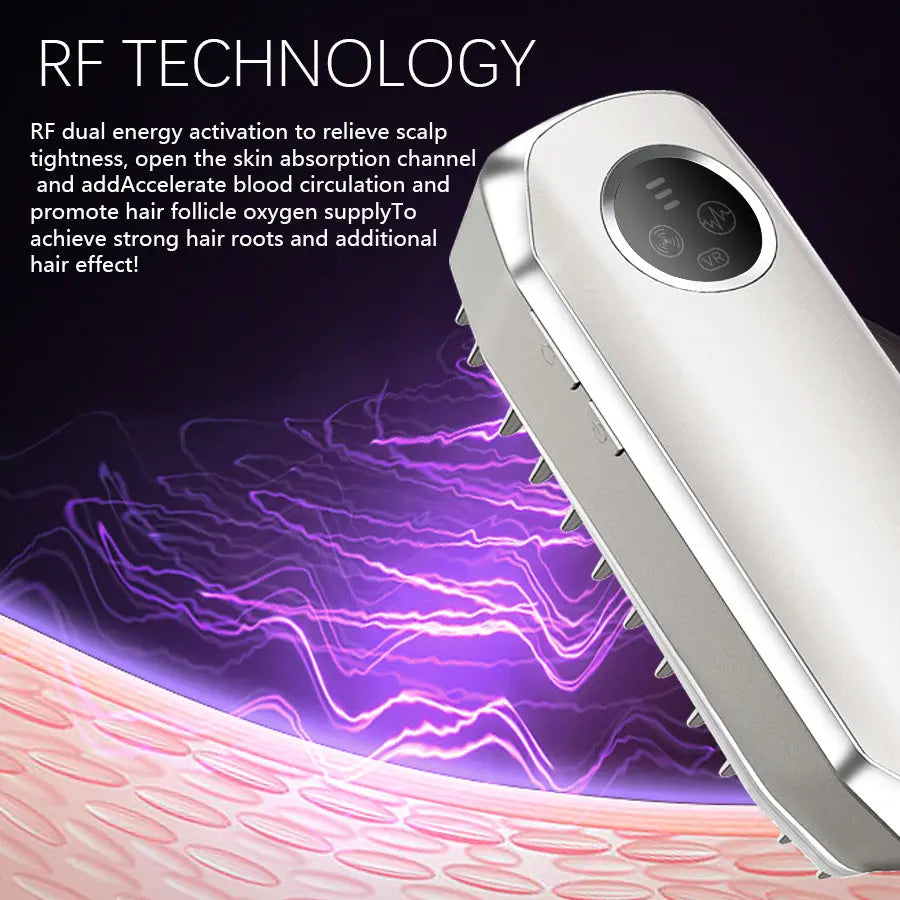 Advanced 4-in-1 Hair Growth Comb with LLLT, RF, EMS & Vibration Massage(White) Wholesale Hub