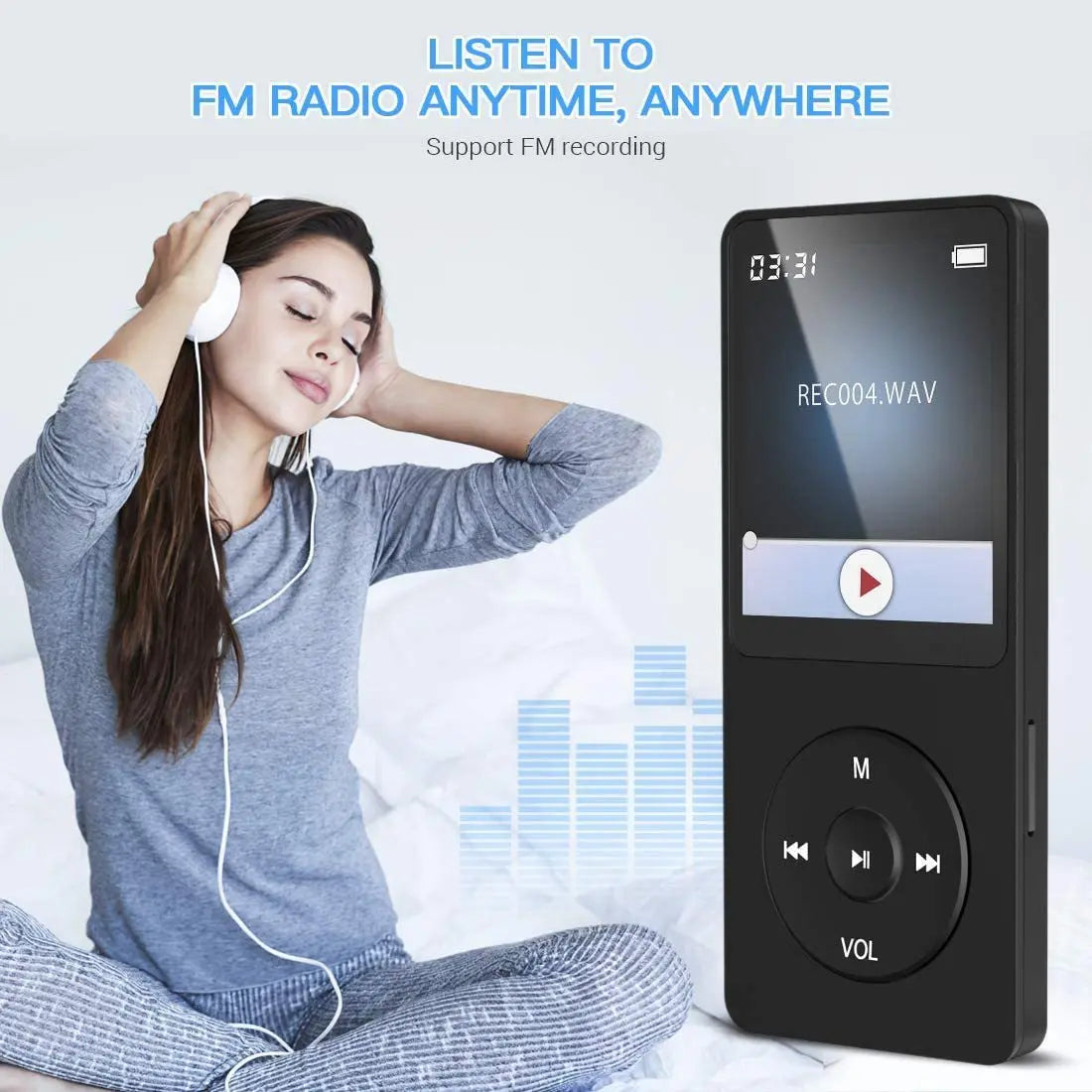 Portable Digital Music Player - Bluetooth 5.4, Hi-Fi Lossless Sound, 8GB Built-in & Expandable Storage(black 8GB) Wholesale Hub