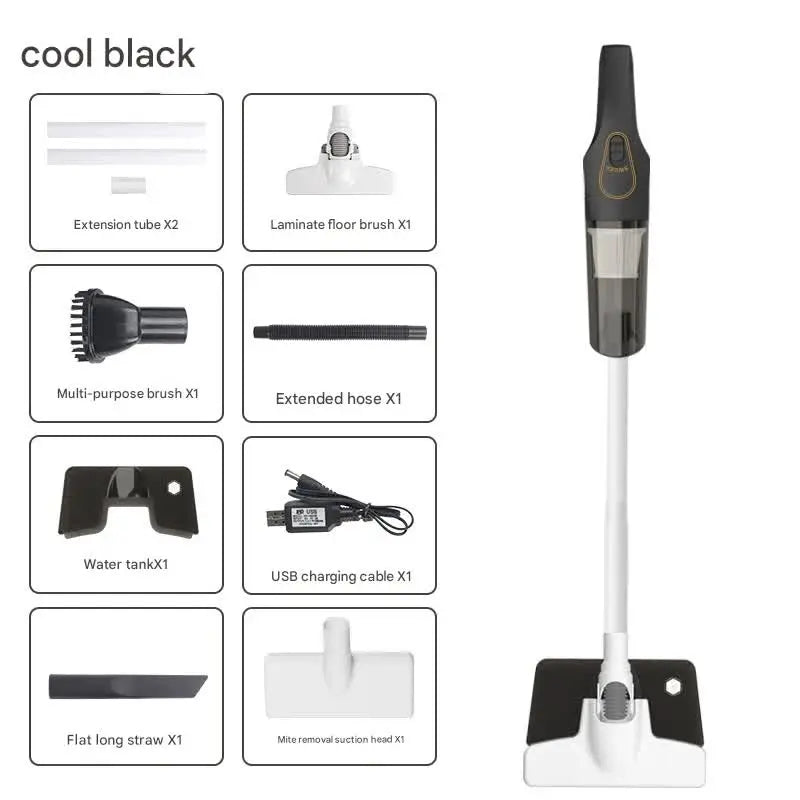 Cordless 2-in-1 Handheld & Stick Vacuum Cleaner with Detachable Water Tank & Dust Mite Remover(black) Wholesale Hub