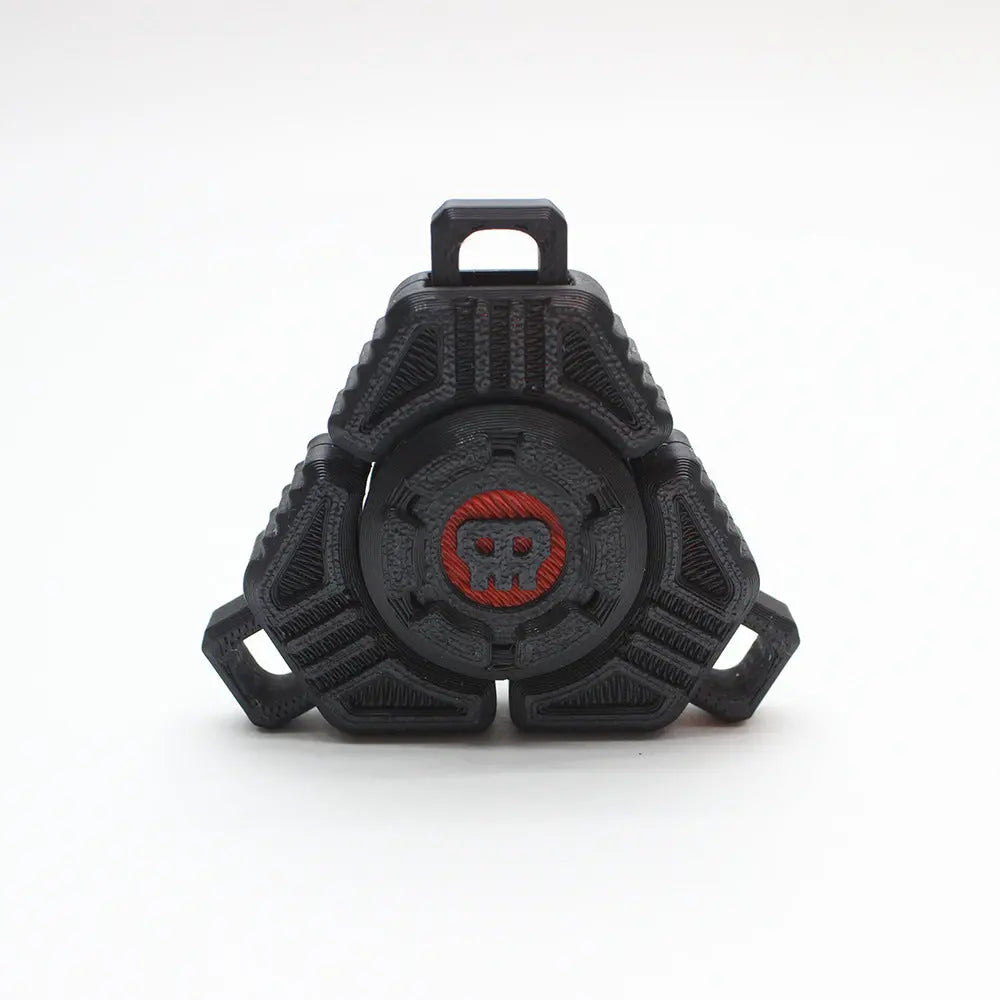 Two Sci-Fi Triangular Keychain Fidget Spinner - 3D Printed EDC Stress Relief Toy(black) Wholesale Hub