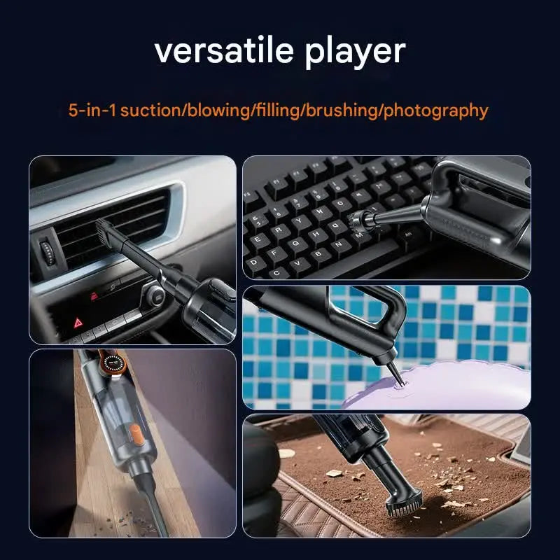 Multi-Function Cordless Handheld Vacuum Cleaner & Blower - Powerful Brushless Motor with Digital Display(Black and gray) Wholesale Hub