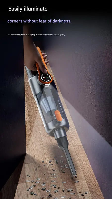 Multi-Function Cordless Handheld Vacuum Cleaner & Blower - Powerful Brushless Motor with Digital Display(Gray Orange) Wholesale Hub