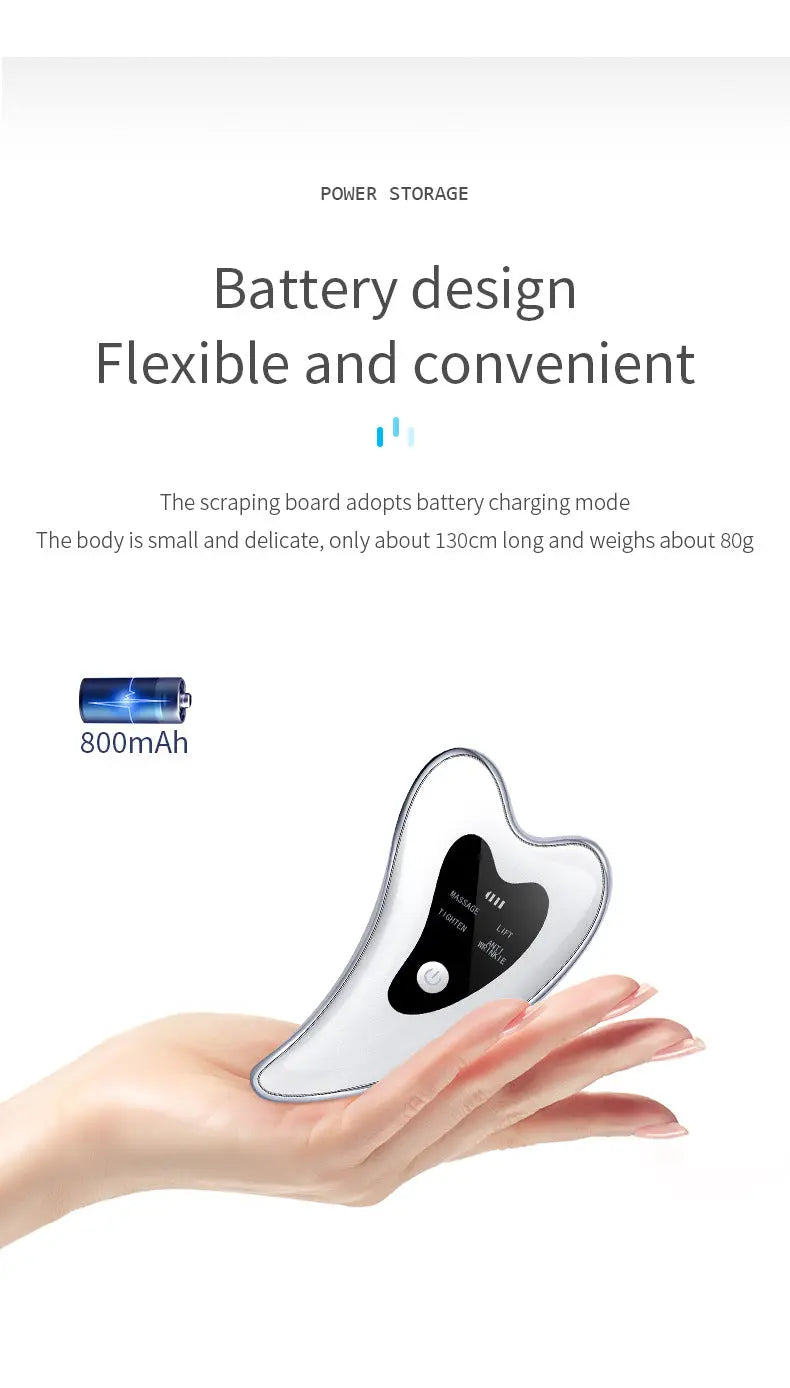 Electric Gua Sha Facial Massager with Heat, Vibration & LED Light Therapy - 4-in-1 Scraping Tool for Face Lifting, Skin Tightening & Anti-Wrinkle(White) Wholesale Hub