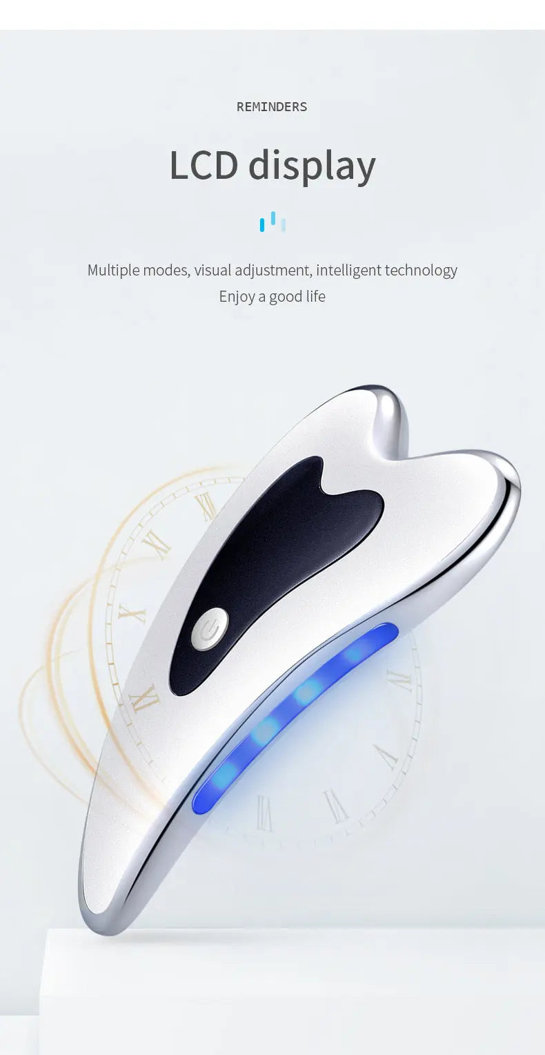 Electric Gua Sha Facial Massager with Heat, Vibration & LED Light Therapy - 4-in-1 Scraping Tool for Face Lifting, Skin Tightening & Anti-Wrinkle(White) Wholesale Hub