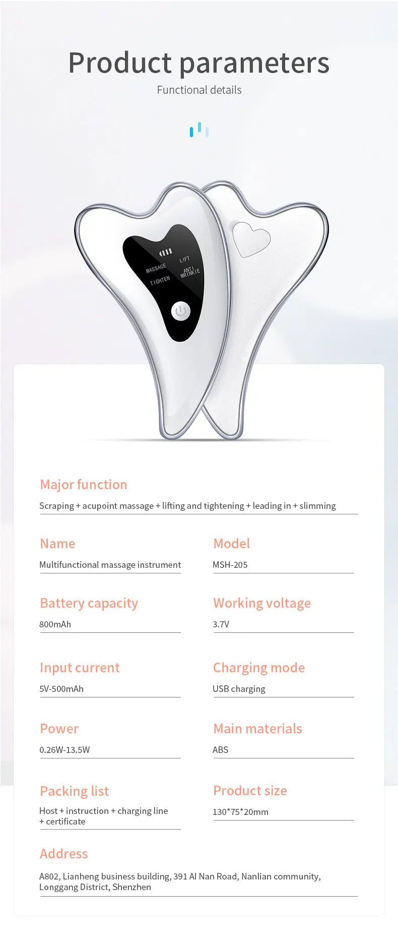 Electric Gua Sha Facial Massager with Heat, Vibration & LED Light Therapy - 4-in-1 Scraping Tool for Face Lifting, Skin Tightening & Anti-Wrinkle(White) Wholesale Hub