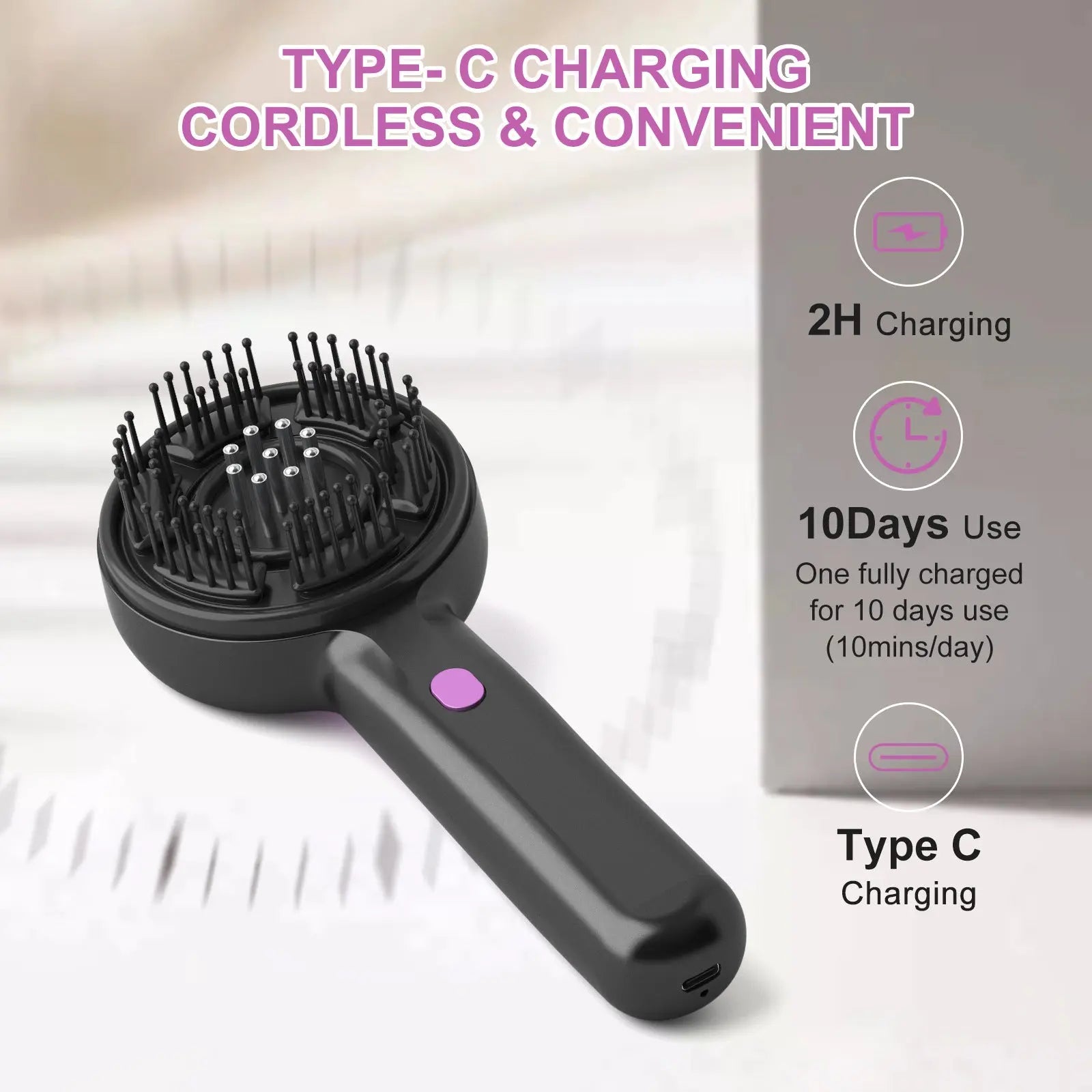 Electric Scalp Massager & Essential Oil Applicator Brush - 360 Kneading, 3 Modes, USB-C Rechargeable(red) Wholesale Hub