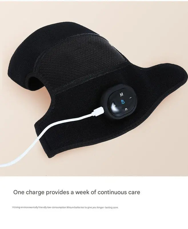 Rechargeable Heated Knee Massager Brace with Vibration & Adjustable Straps(Black) Wholesale Hub