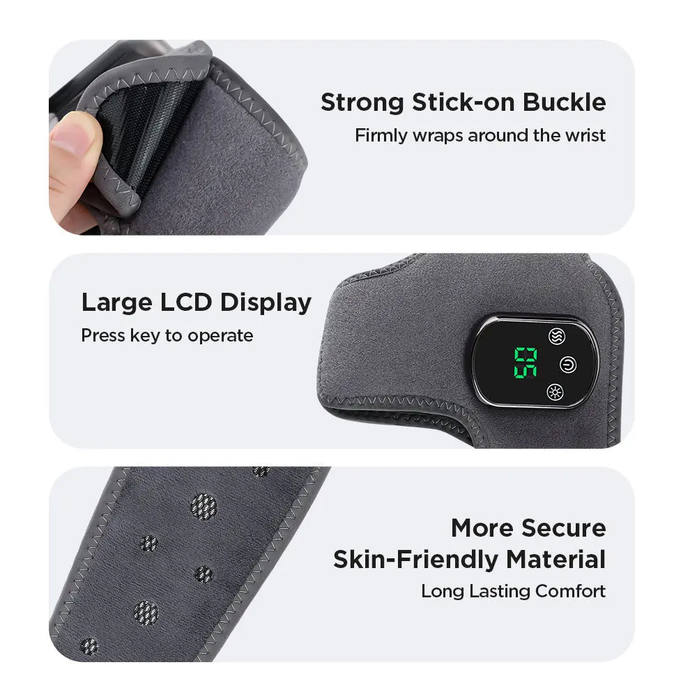 Rechargeable Electric Heating Ankle Brace with Vibration Massage - 5 Heat Levels & 3 Massage Modes(Grey) Wholesale Hub