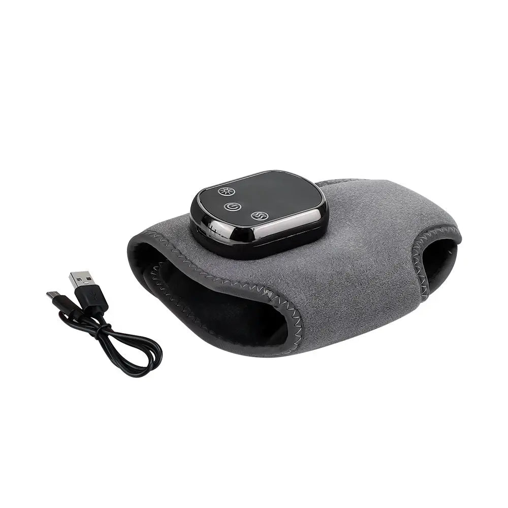 Rechargeable Electric Heating Ankle Brace with Vibration Massage - 5 Heat Levels & 3 Massage Modes(Grey) Wholesale Hub