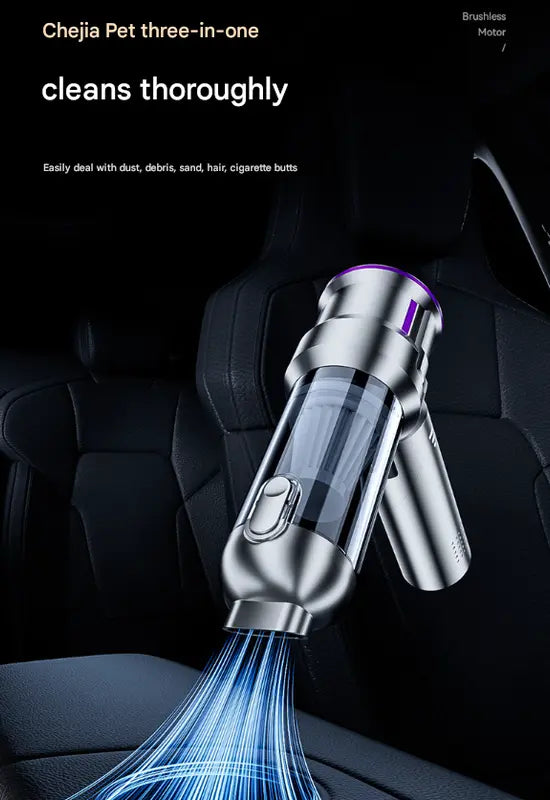 Silver and Purple 4-in-1 Cordless Handheld Vacuum Cleaner - Powerful 16KPa Suction with Brushless Motor, Blower & Air Pump Wholesale Hub