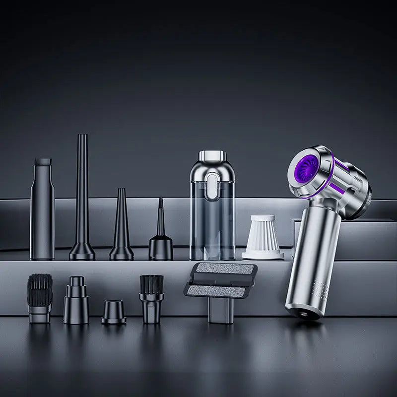 Silver and Purple 4-in-1 Cordless Handheld Vacuum Cleaner - Powerful 16KPa Suction with Brushless Motor, Blower & Air Pump Wholesale Hub