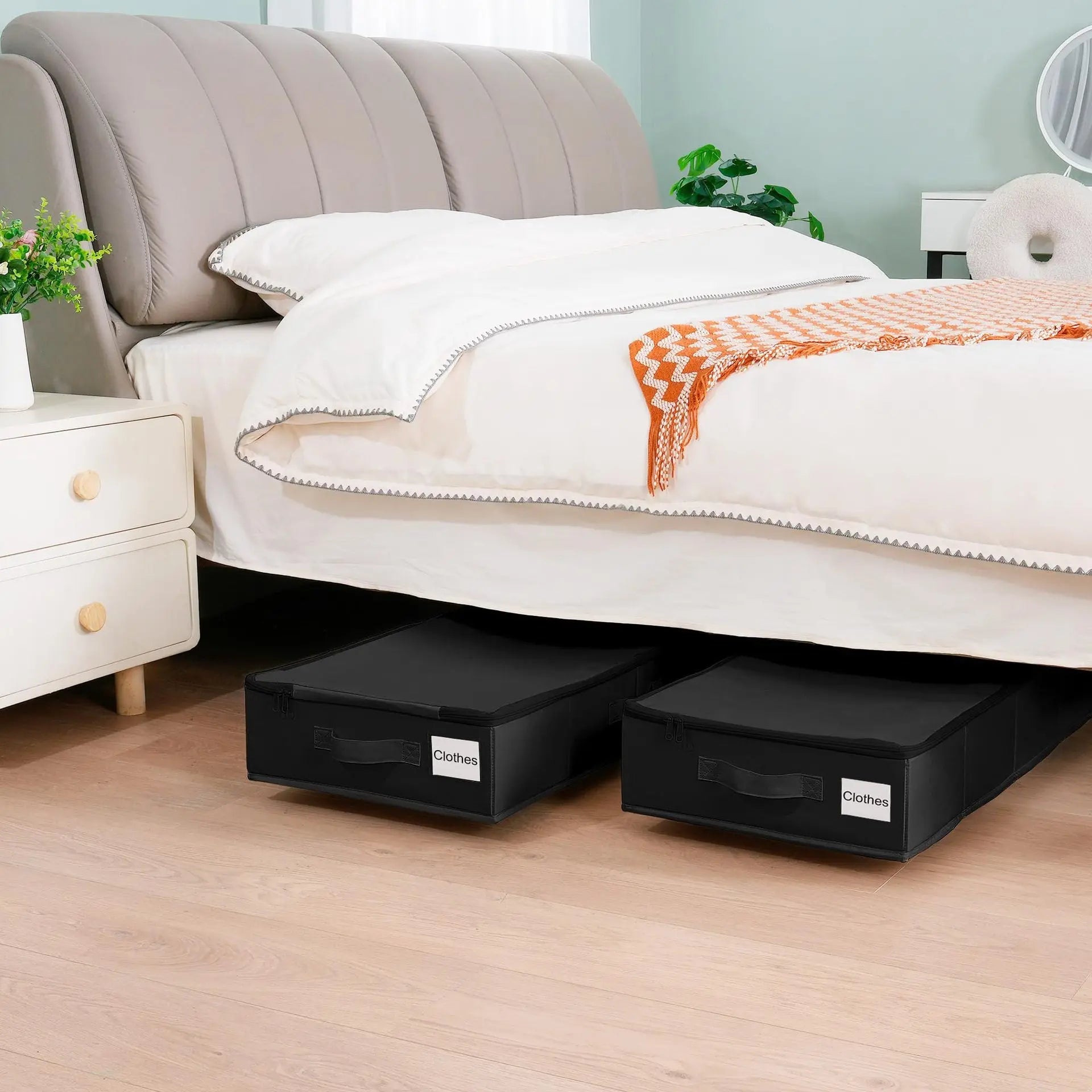 1 piece Black Size S Collapsible Underbed Storage Organizer with Wheels - Fabric Bin with Dustproof Lid Wholesale Hub