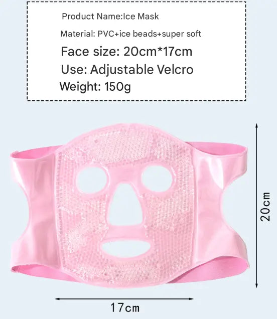 Blue Reusable Cooling Gel Bead Face Mask and Eye Mask Set - Soothing Therapy for Puffy Eyes, Headaches and Facial Relaxation Wholesale Hub
