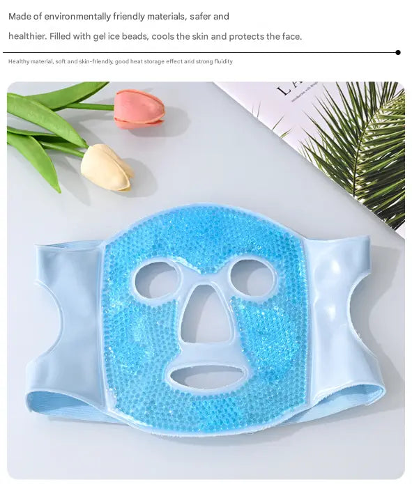 Grey Reusable Cooling Gel Bead Face Mask and Eye Mask Set - Soothing Therapy for Puffy Eyes, Headaches and Facial Relaxation Wholesale Hub