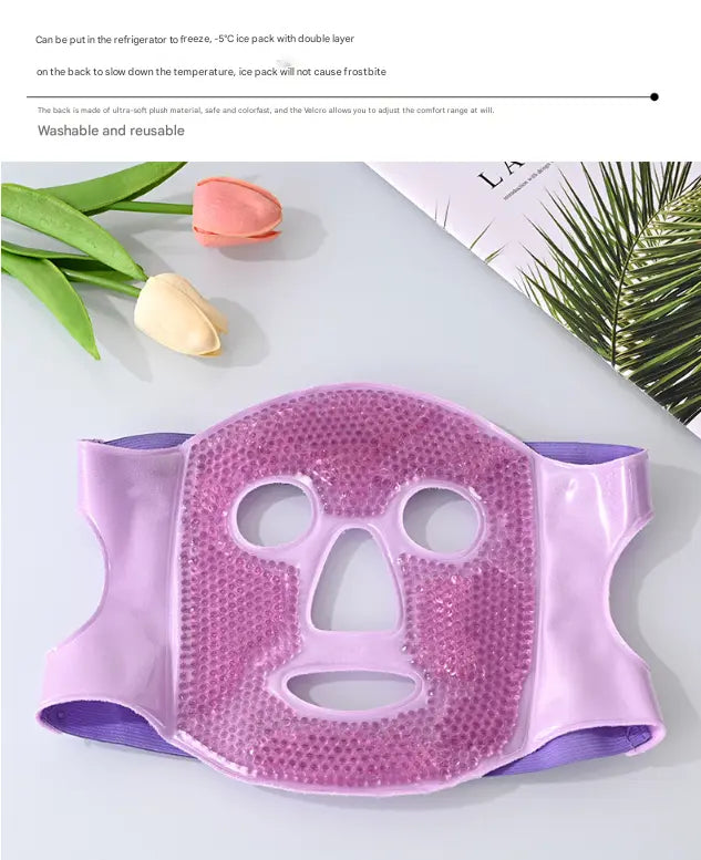 Grey Reusable Cooling Gel Bead Face Mask and Eye Mask Set - Soothing Therapy for Puffy Eyes, Headaches and Facial Relaxation Wholesale Hub