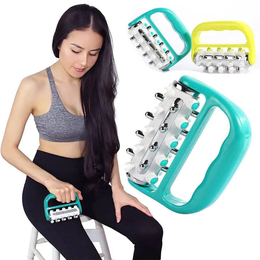 Light Green Ergonomic Body Roller Massager - Handheld Deep Tissue Tool for Muscle Relief and Fascia Release Wholesale Hub