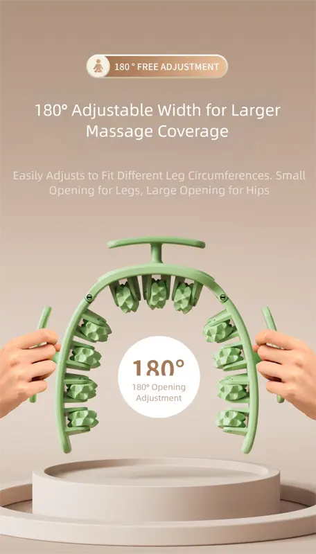 Pink and White Removable Adjustable Wrap-Around Muscle Roller - 11-Wheel Deep Tissue Massager for Legs, Arms & Body Wholesale Hub