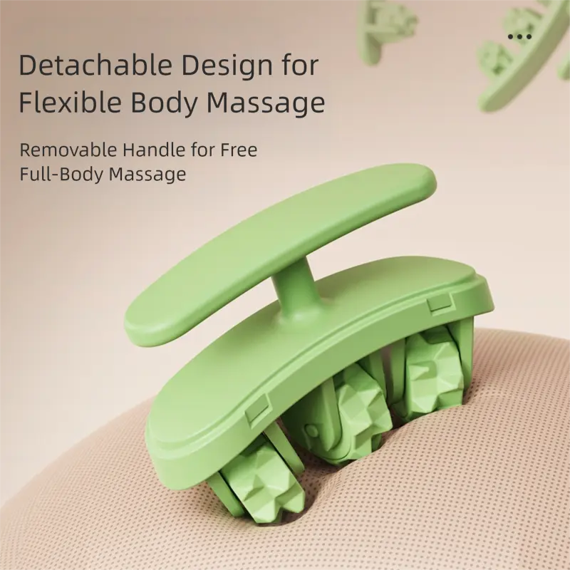 Pink and White Removable Adjustable Wrap-Around Muscle Roller - 11-Wheel Deep Tissue Massager for Legs, Arms & Body Wholesale Hub