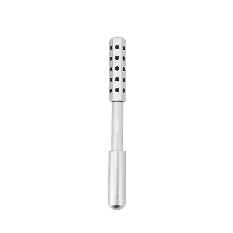 Silver Germanium Stone Facial Roller - Uplifting & Sculpting Beauty Massager for Face and Body Wholesale Hub