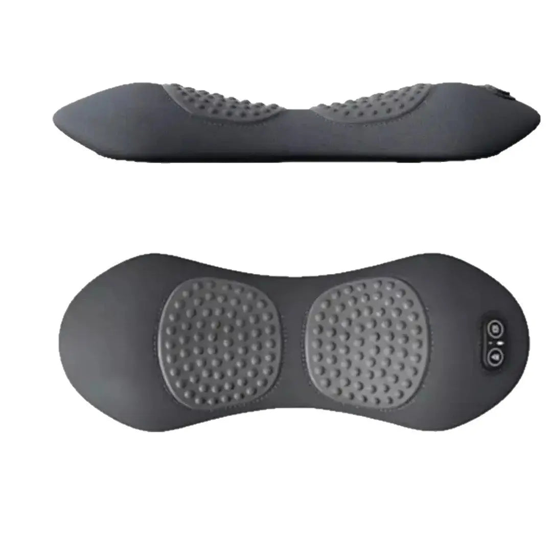 Dark Grey 3-in-1 Heated Back Stretcher with Vibration Massage & Traction Lift — Memory Foam Lumbar Support Cushion for Home Therapy and Pain Relief Wholesale Hub