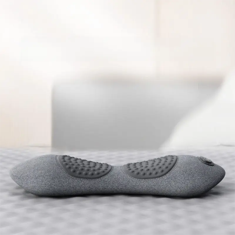 Light Grey 3-in-1 Heated Back Stretcher with Vibration Massage & Traction Lift — Memory Foam Lumbar Support Cushion for Home Therapy and Pain Relief Wholesale Hub