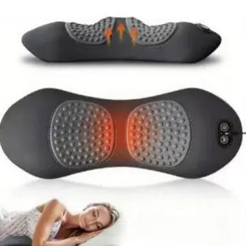 Light Grey 3-in-1 Heated Back Stretcher with Vibration Massage & Traction Lift — Memory Foam Lumbar Support Cushion for Home Therapy and Pain Relief Wholesale Hub