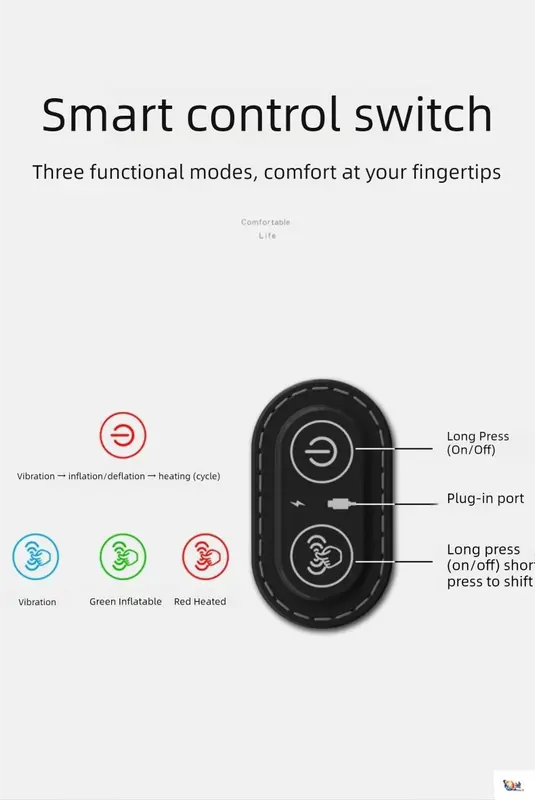 Light Grey 3-in-1 Heated Back Stretcher with Vibration Massage & Traction Lift — Memory Foam Lumbar Support Cushion for Home Therapy and Pain Relief Wholesale Hub