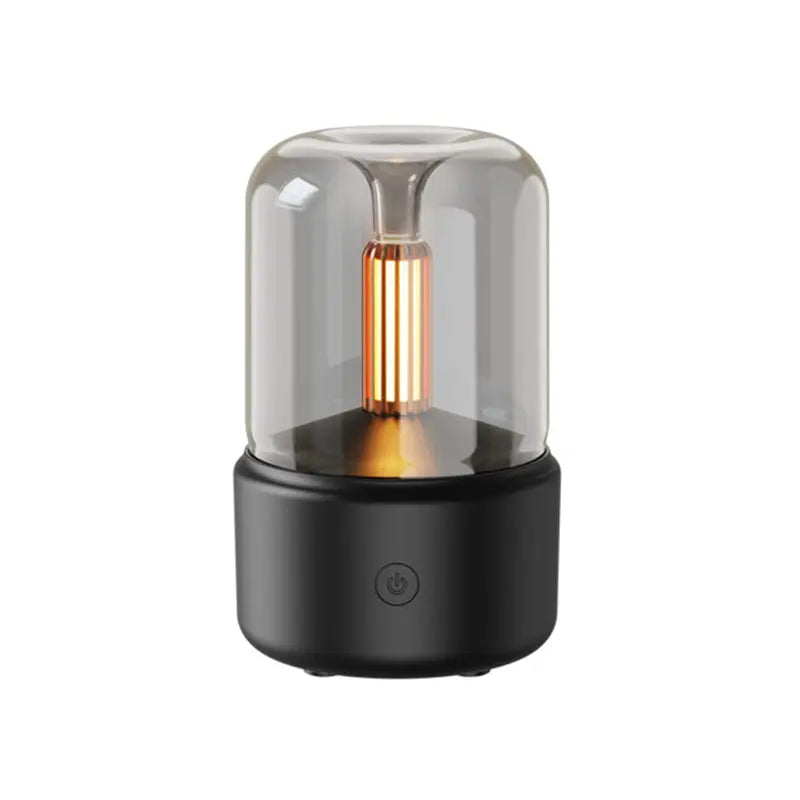 Black Creative Candleligh Aromatherapy Diffuser USB Desktop Ambient Candle Lamp Humidifier Wholesale Hub