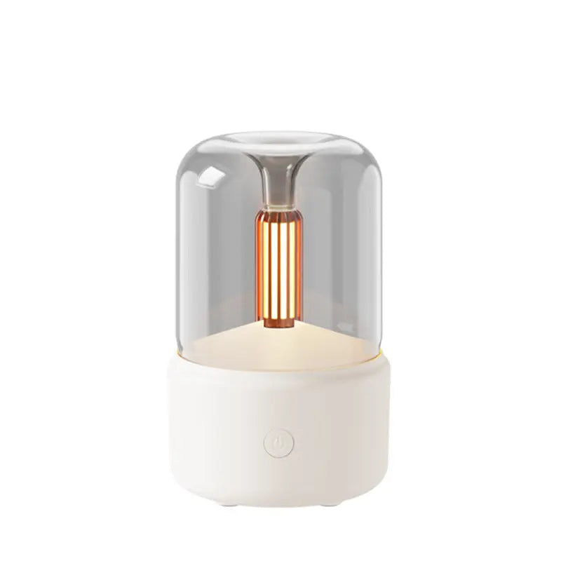 White Creative Candleligh Aromatherapy Diffuser USB Desktop Ambient Candle Lamp Humidifier Wholesale Hub