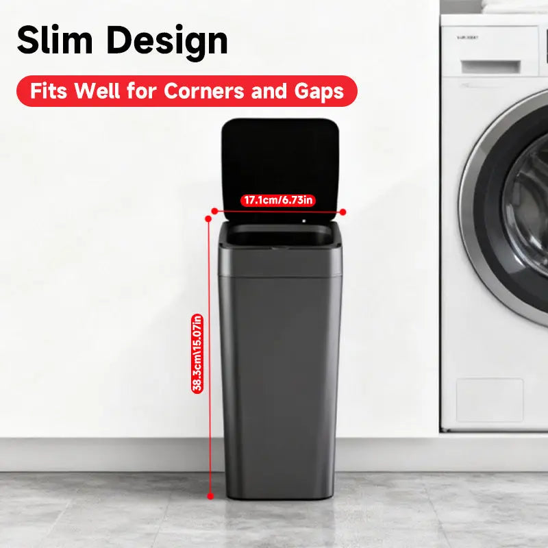 Black Smart Sensor Trash Can – Slim, Durable, and Hands-Free Waste Bin for Kitchen, Bathroom, or Living Room Wholesale Hub