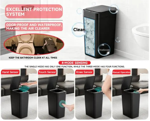 Grey Smart Sensor Trash Can – Slim, Durable, and Hands-Free Waste Bin for Kitchen, Bathroom, or Living Room Wholesale Hub