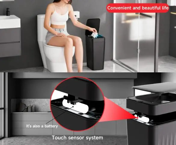 White Smart Sensor Trash Can – Slim, Durable, and Hands-Free Waste Bin for Kitchen, Bathroom, or Living Room Wholesale Hub