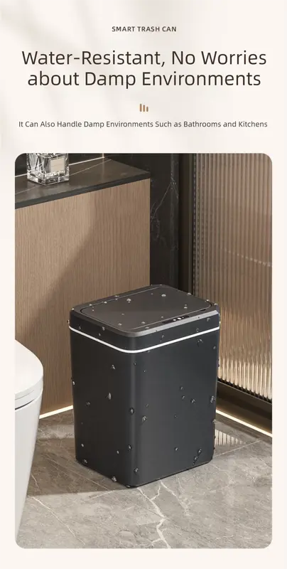 White Smart Sensor Trash Can – 20L Capacity, Touch-Free Operation with Odor-Blocking & Waterproof Design Wholesale Hub
