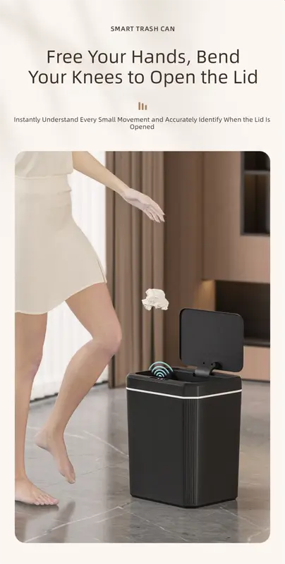 White Smart Sensor Trash Can – 20L Capacity, Touch-Free Operation with Odor-Blocking & Waterproof Design Wholesale Hub