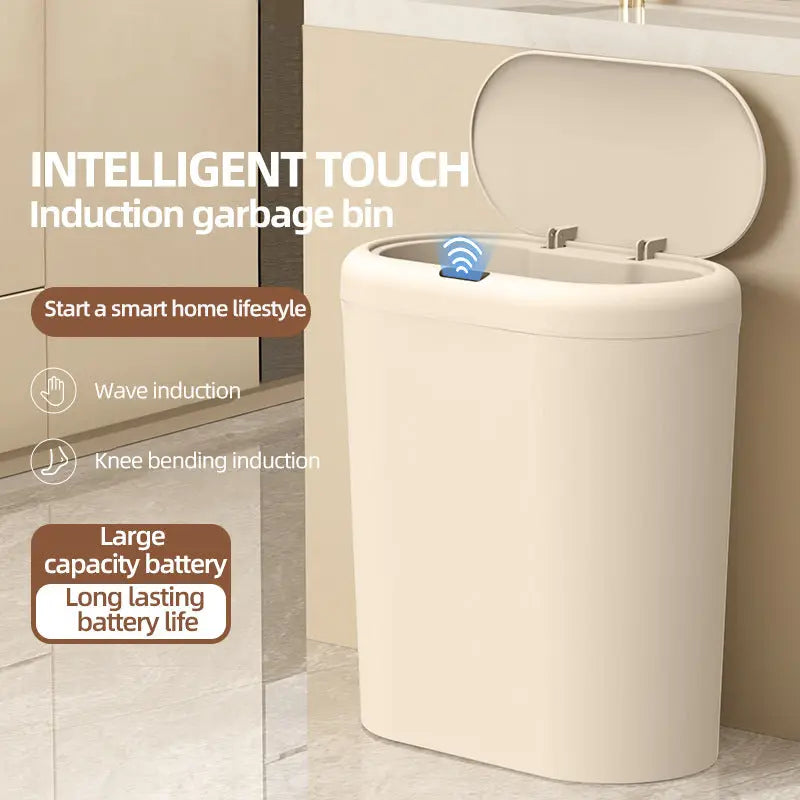 Grey Smart Sensor Trash Can – 15L Capacity, Compact Design for Home Use with Automatic Induction Opening(Three sensor modes) Wholesale Hub