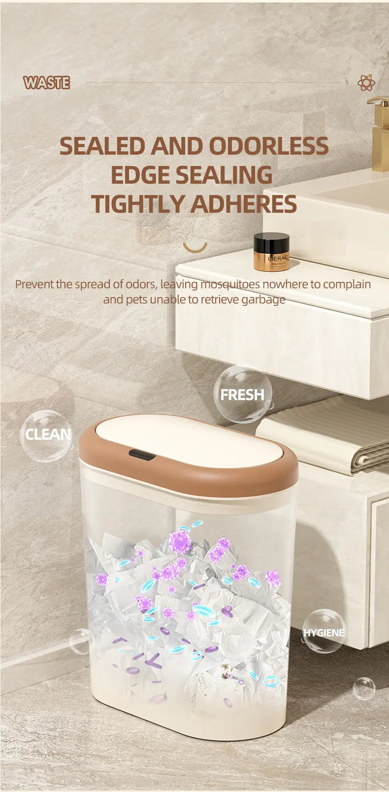 Grey Smart Sensor Trash Can – 15L Capacity, Compact Design for Home Use with Automatic Induction Opening(Three sensor modes) Wholesale Hub