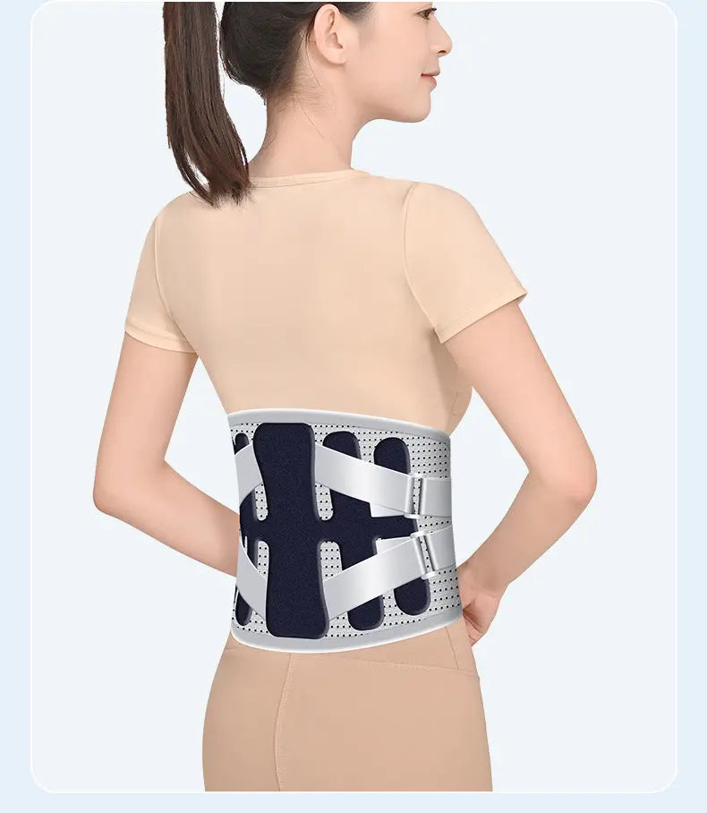 Size M Grey Wide Breathable Lumbar Support Belt – Adjustable Back Brace for Pain Relief & Posture Correction Wholesale Hub