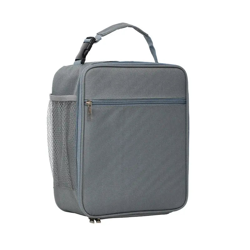 Grey Portable Insulated Lunch Bag - Large Capacity Thermal Cooler Tote with Shoulder Strap for Work, School, and Picnic Wholesale Hub
