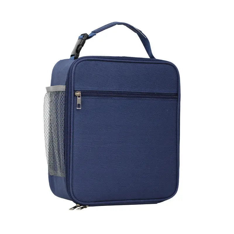 Navy Blue Portable Insulated Lunch Bag - Large Capacity Thermal Cooler Tote with Shoulder Strap for Work, School, and Picnic Wholesale Hub