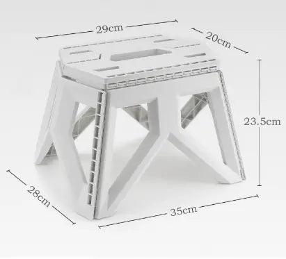 White Portable Folding Stool - Compact Lightweight Plastic Step Stool for Camping, Fishing, Kids, and Home Use Wholesale Hub
