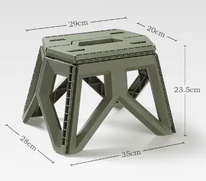 Army Green Portable Folding Stool - Compact Lightweight Plastic Step Stool for Camping, Fishing, Kids, and Home Use Wholesale Hub