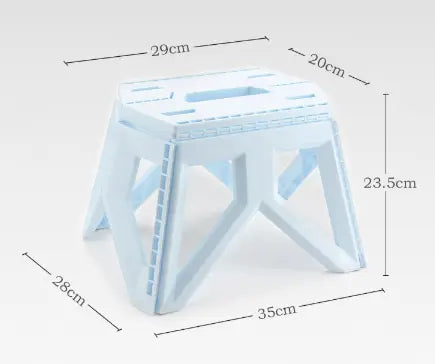 Blue Portable Folding Stool - Compact Lightweight Plastic Step Stool for Camping, Fishing, Kids, and Home Use Wholesale Hub