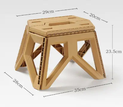 Khaki Portable Folding Stool - Compact Lightweight Plastic Step Stool for Camping, Fishing, Kids, and Home Use Wholesale Hub