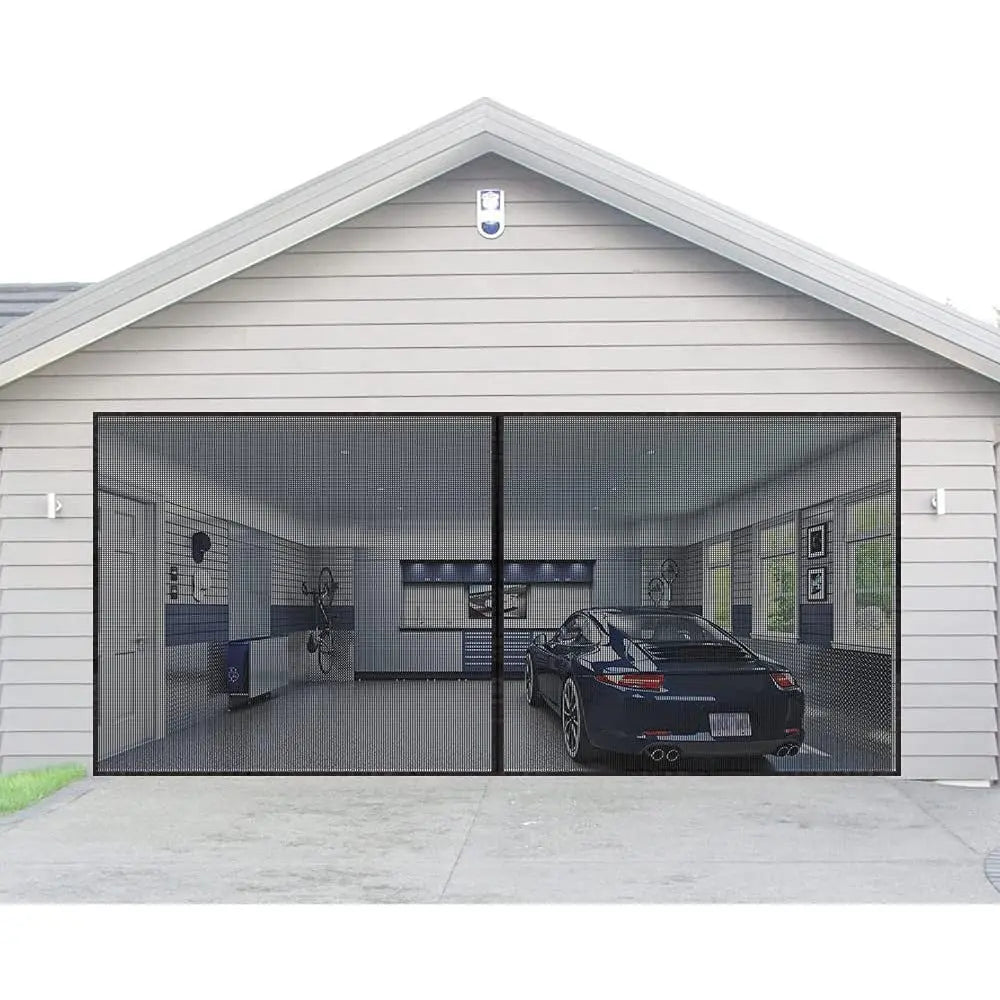 No-Drill Magnetic Garage Door Screen - Polyester Mosquito Net Curtain, Cross-border Home Summer Velcro Garage Door Mesh (244x214cm) Wholesale Hub