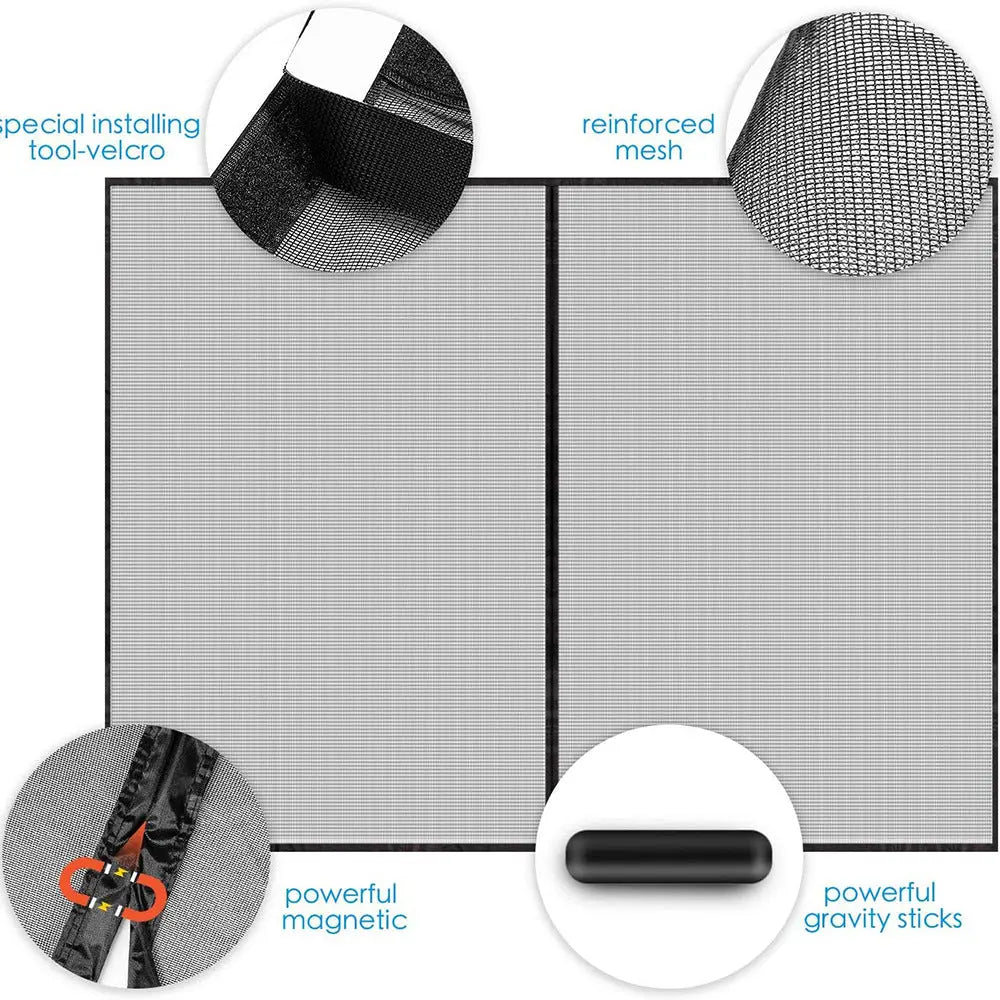No-Drill Magnetic Garage Door Screen - Polyester Mosquito Net Curtain, Cross-border Home Summer Velcro Garage Door Mesh (244x214cm) Wholesale Hub