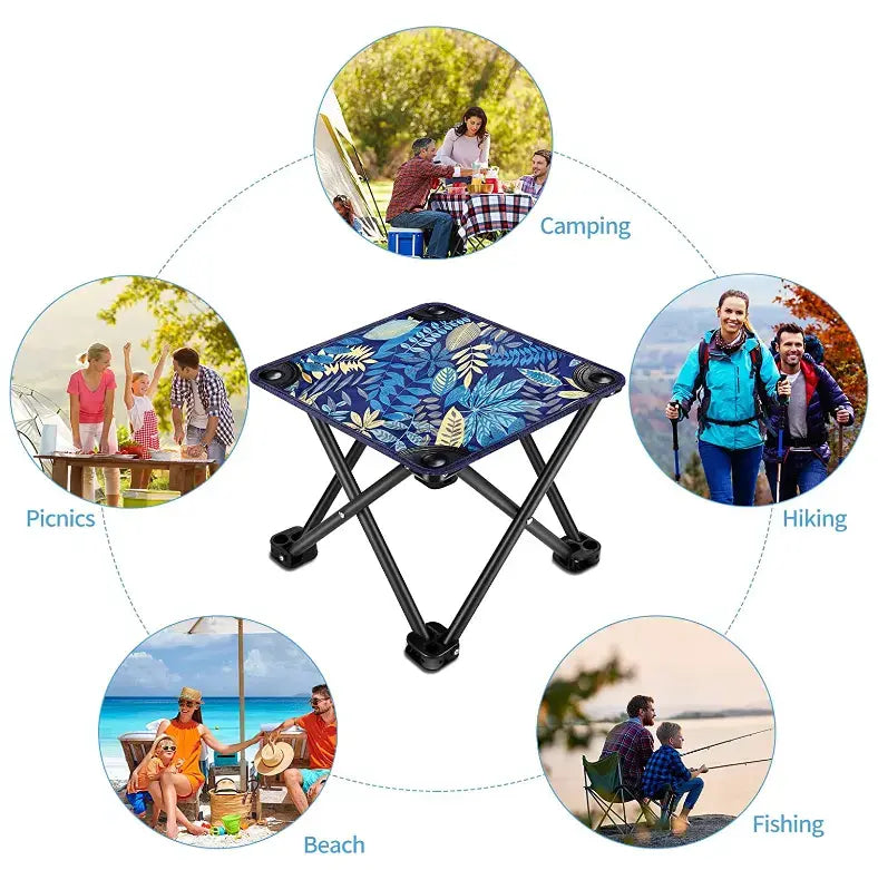2-Pack Portable Outdoor Fishing Stool - Multi-Functional Leisure Chair for Camping, Art, Beach & More (28x28x24 cm) Wholesale Hub