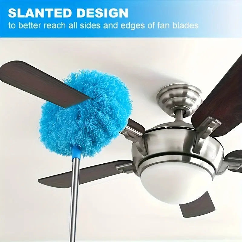 Orange 4 Pack Telescopic Microfiber Duster with Extendable Stainless Steel Pole - Anti-Static Ceiling Fan Cleaning Tool for High Reach & Tight Gaps - Washable & Compact Design (33cm - 80cm) Wholesale Hub