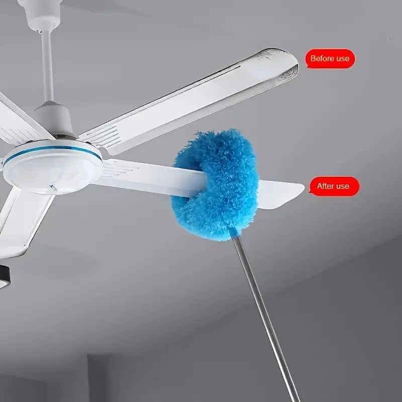 Orange 4 Pack Telescopic Microfiber Duster with Extendable Stainless Steel Pole - Anti-Static Ceiling Fan Cleaning Tool for High Reach & Tight Gaps - Washable & Compact Design (33cm - 80cm) Wholesale Hub