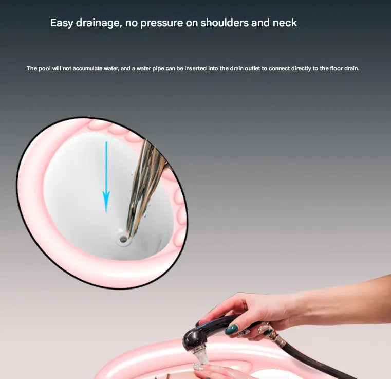 Black Inflatable Hair Washing Basin with Drain Tube and Pump for Seniors Bedridden and Pregnant Women - Portable Home Shampoo Basin for Easy Hair Care Wholesale Hub