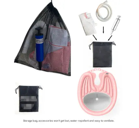 Pink Inflatable Hair Washing Basin with Drain Tube and Pump for Seniors Bedridden and Pregnant Women - Portable Home Shampoo Basin for Easy Hair Care Wholesale Hub